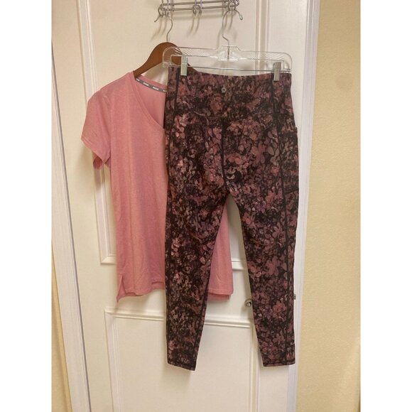 RBX Athletic Floral Print Pants & RBX V-Neck Athletic Shirt Size Large - Picture 5 of 9